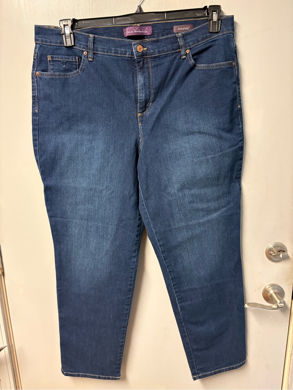 Gloria Vanderbilt Amanda Women's Dark Blue Jeans Size 18